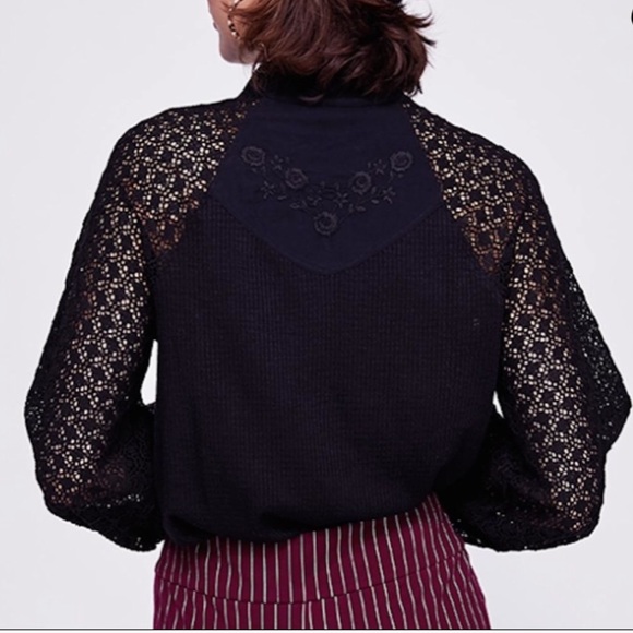 Free People Sweetest Thing Black Thermal - Picture 4 of 13